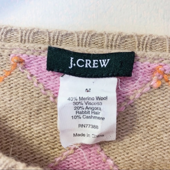 JCREW Crew Neck Sweater - Tan & Pink - Size M - Picture 4 of 4